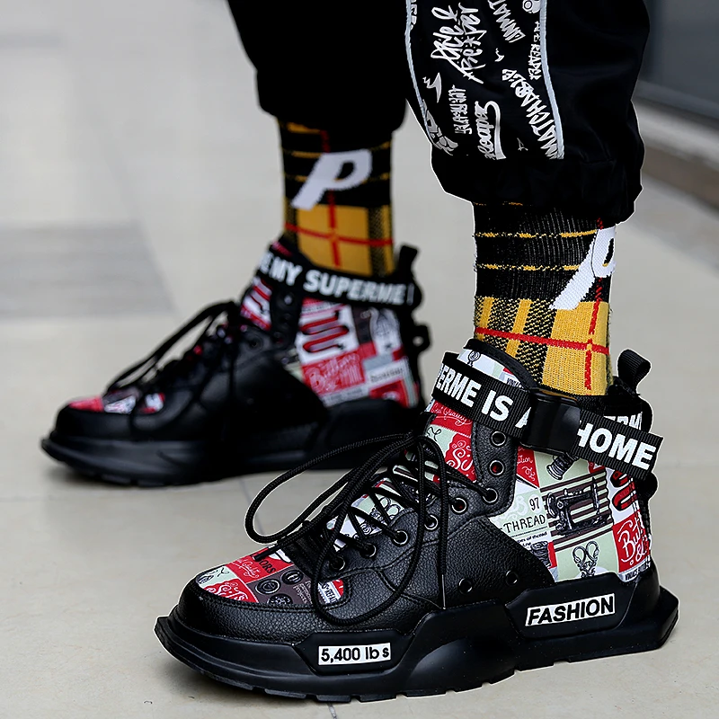 красовки кроссовки мужские кеды обувь Мужская повседневная с высоким берцем