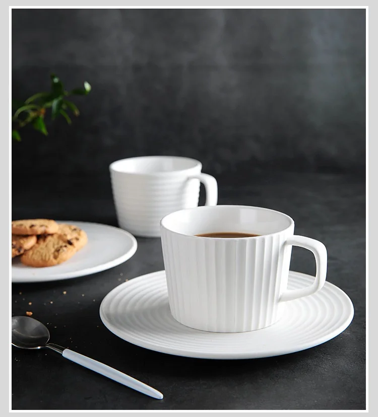 Nordic Retro Europe Style Procelain Coffee Set Tea Set Cup and Saucer Set 200ml Japanese Style Unique Design