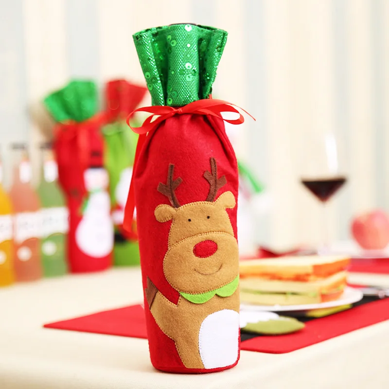 Рождественский набор для украшения винной бутылки чехол с Санта Клаусом