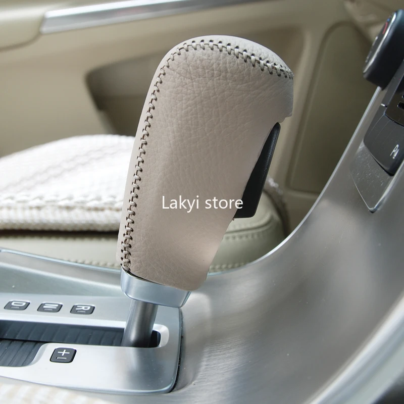 

Top Layer Leather Car Gear Shift Collars Cover for Volvo XC60 S80 S60 S80L S60L Automatic Gear Head Shift Knob Case