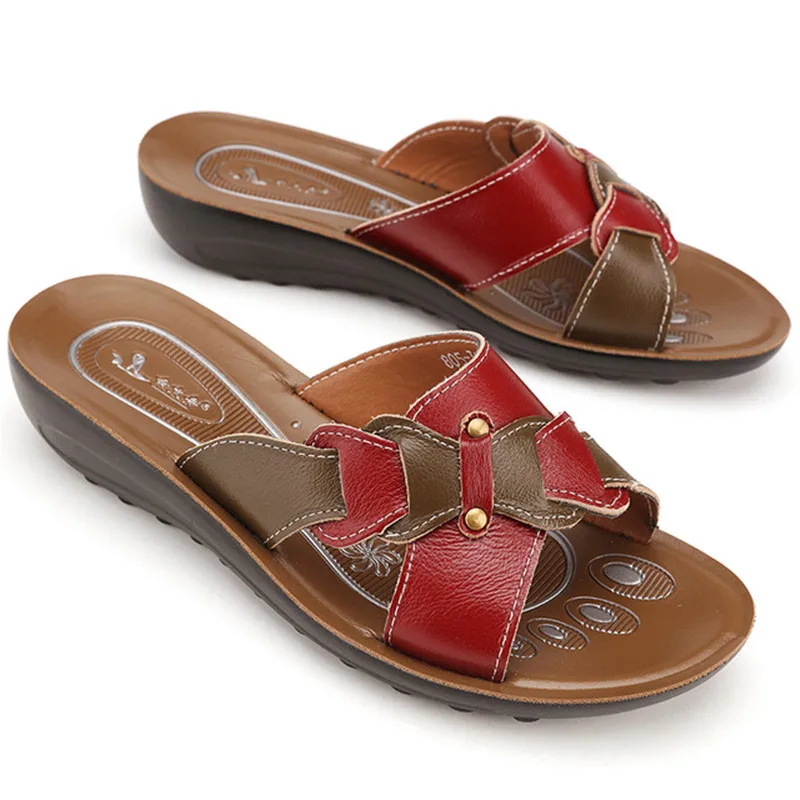 Сандалии CEYANEAOSummer женские из натуральной кожи удобные босоножки на танкетке