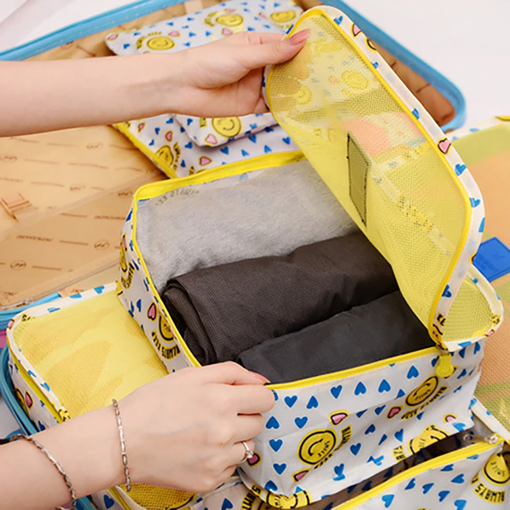 6 PCS дорожная сумка для хранения вещей одежды опрятный чемодан-органайзер чехол