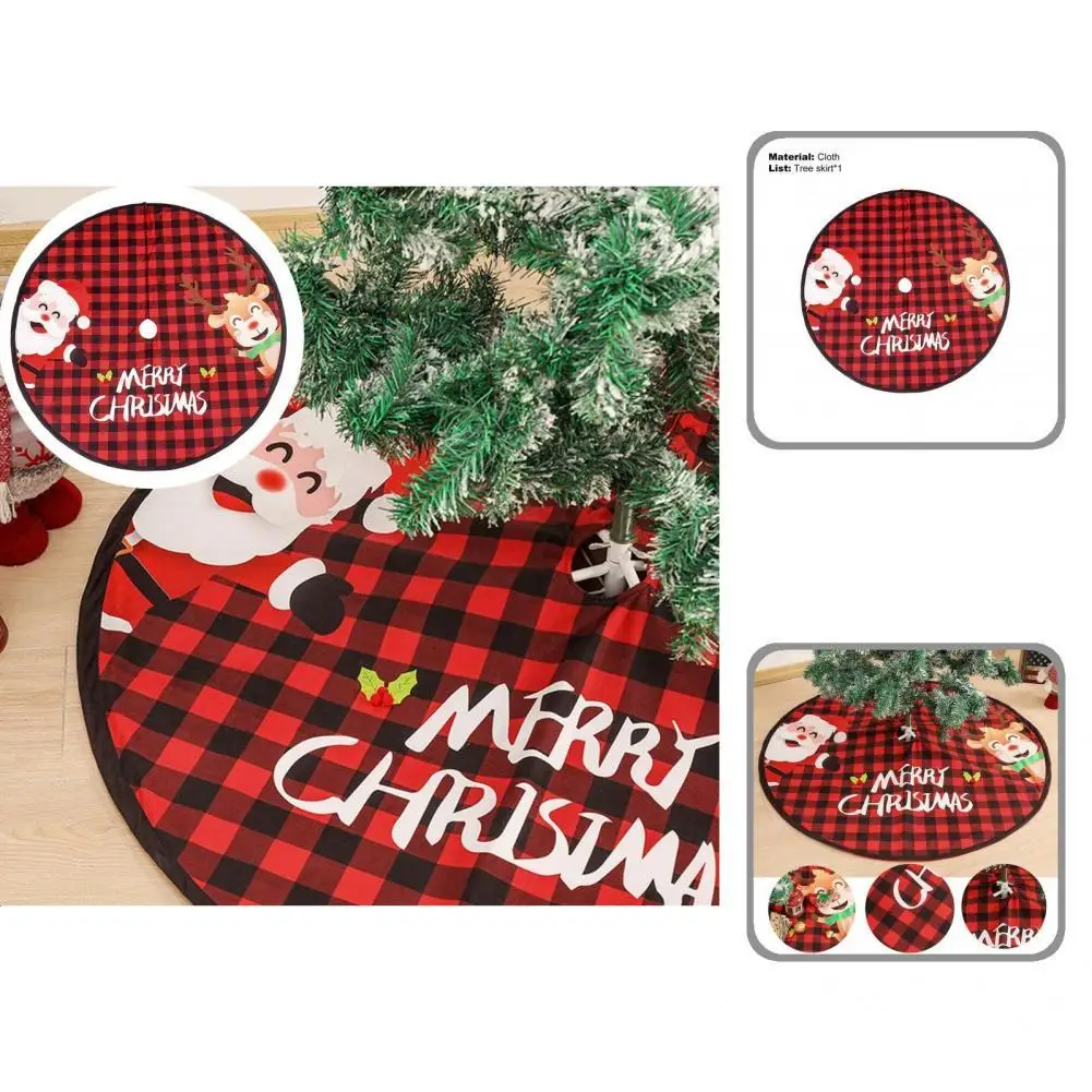 

Юбка для рождественской елки, высококачественный ковер для рождественской елки с клетчатыми узорами, Привлекательная юбка для елки отличн...