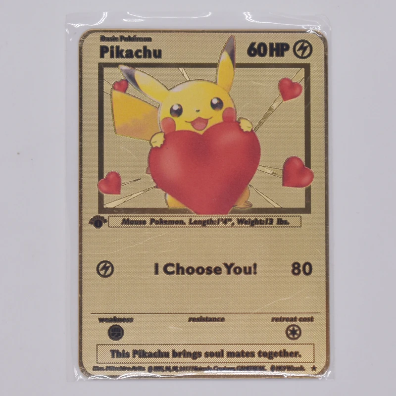 

New Pokemon EX MEGA Shiny Gold Metal Card Fire-breathing Dragon V Vmax Game Label Team Battle A La Carte Series Children's Toys