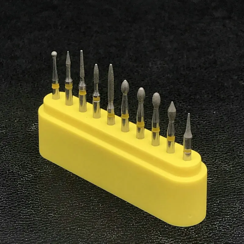 

10pcs/Set Dental Lab Diamond Drill Burs Burrs Fissure Cross Cut High Speed FG-117