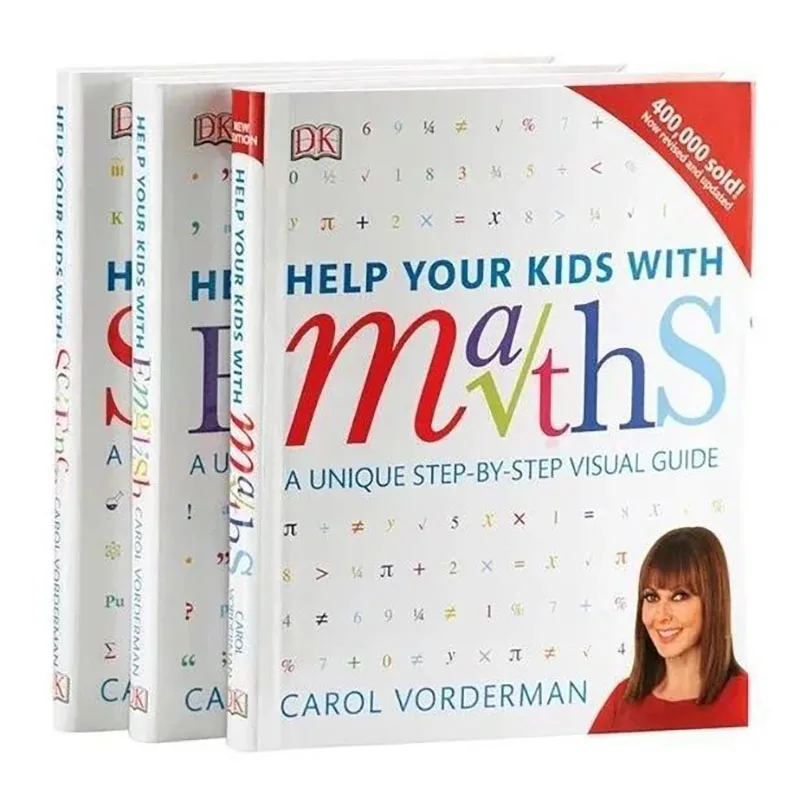 3 Books DK Help Your Kids with Maths Science English Kids Book Teach Learning Skill