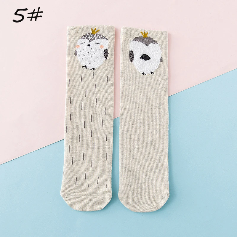 D 5 Wecute/Гольфы с принтом короны для маленьких детей; Детские милые модные длинные хлопковые носки принцессы; осенние носки для маленьких девочек - Цвет: D 5
