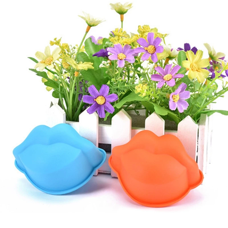 Горячая продажа большая мышь форма губ Маффин чашка пищевого силикона торт