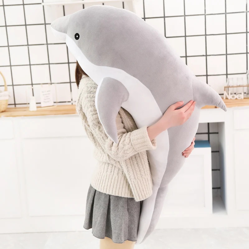 

160-30cm Kawaii Soft Dolphin Plush Dolls Stuffed Down Cotton Animal Nap Pillow Creative Kids Toy Christmas Gift for Girls