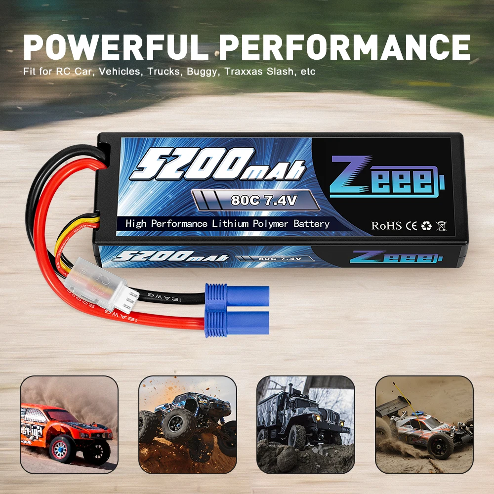 2 шт zeee 2s lipo аккумулятор 74 в 5200 мач 80c же