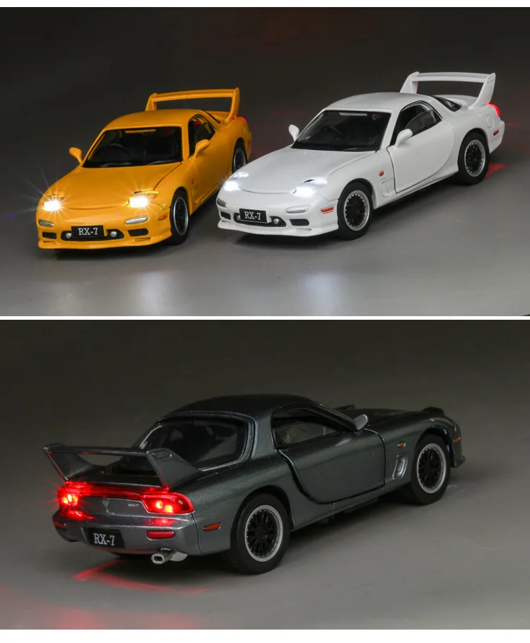 Автомобиль гоночный 1:32 MAZDA RX7 Литые и игрушечные автомобили металлическая модель