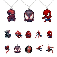 disney spider man figure marvel avengers anime cartoon resin pendant necklace boys epoxy resin jewelry creative present xds1139