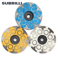 subrilli 3pcsset 4 diamond grinding cup wheels resin filled hot pressed sintered turbo metal segments sanding disc granite