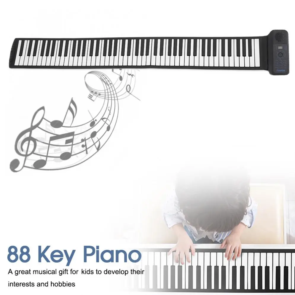 88 клавиш USB MIDI Roll Up пианино электронная портативная силиконовая Гибкая