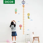 Оригинальные наклейки на стену с изображением животных из мультфильма дикор кавайи для детских комнат, детские наклейки на стену с измерением роста, самоклеющиеся наклейки из ПВХ