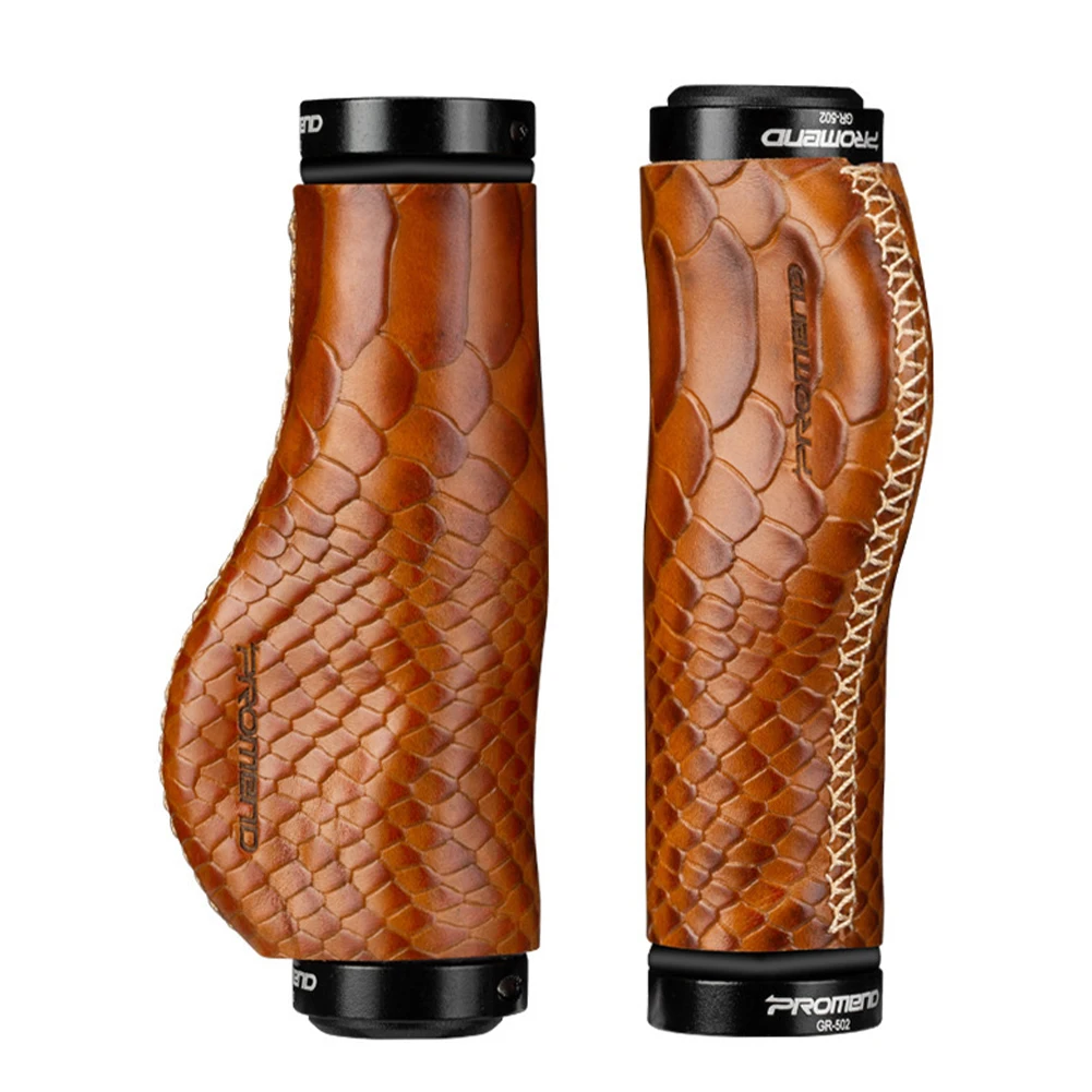 

Leather Mountain Bike Scooter MTB Bicycle Handlebar Cover Handle Grips Cowhide Grip Non-Slip Aluminum Lock Bike Accessories