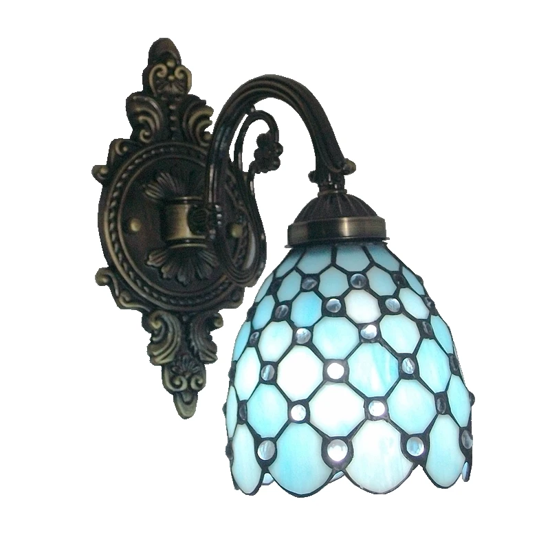 Синие настенные светодиодные лампы с одной головкой европейское искусство