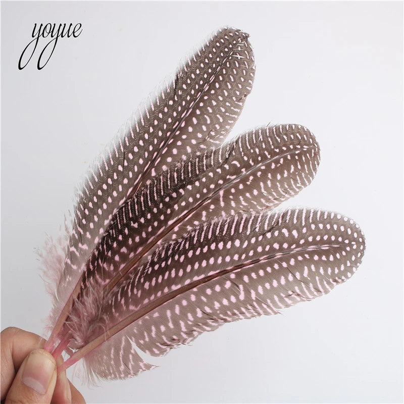 Pink 20 штук 15-20 см красивые натуральные перламутровые куриные Пятнистые Перья DIY ремесла одежда украшения перо фазана - Цвет: Pink