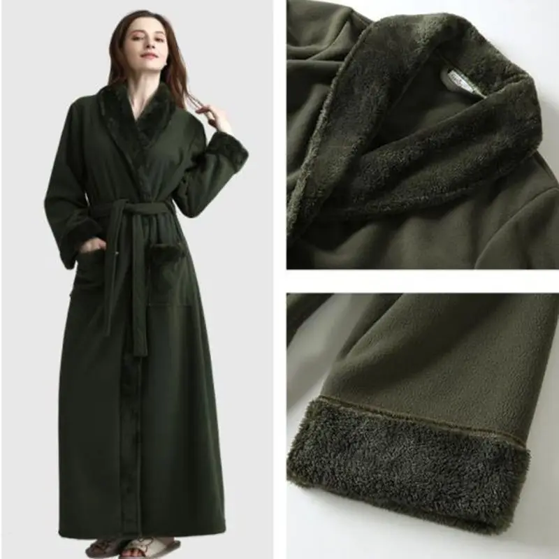 

Home nightgown women's robes warm fashion thickening pajamas bathrobes casual and comfortable home service bathrobes