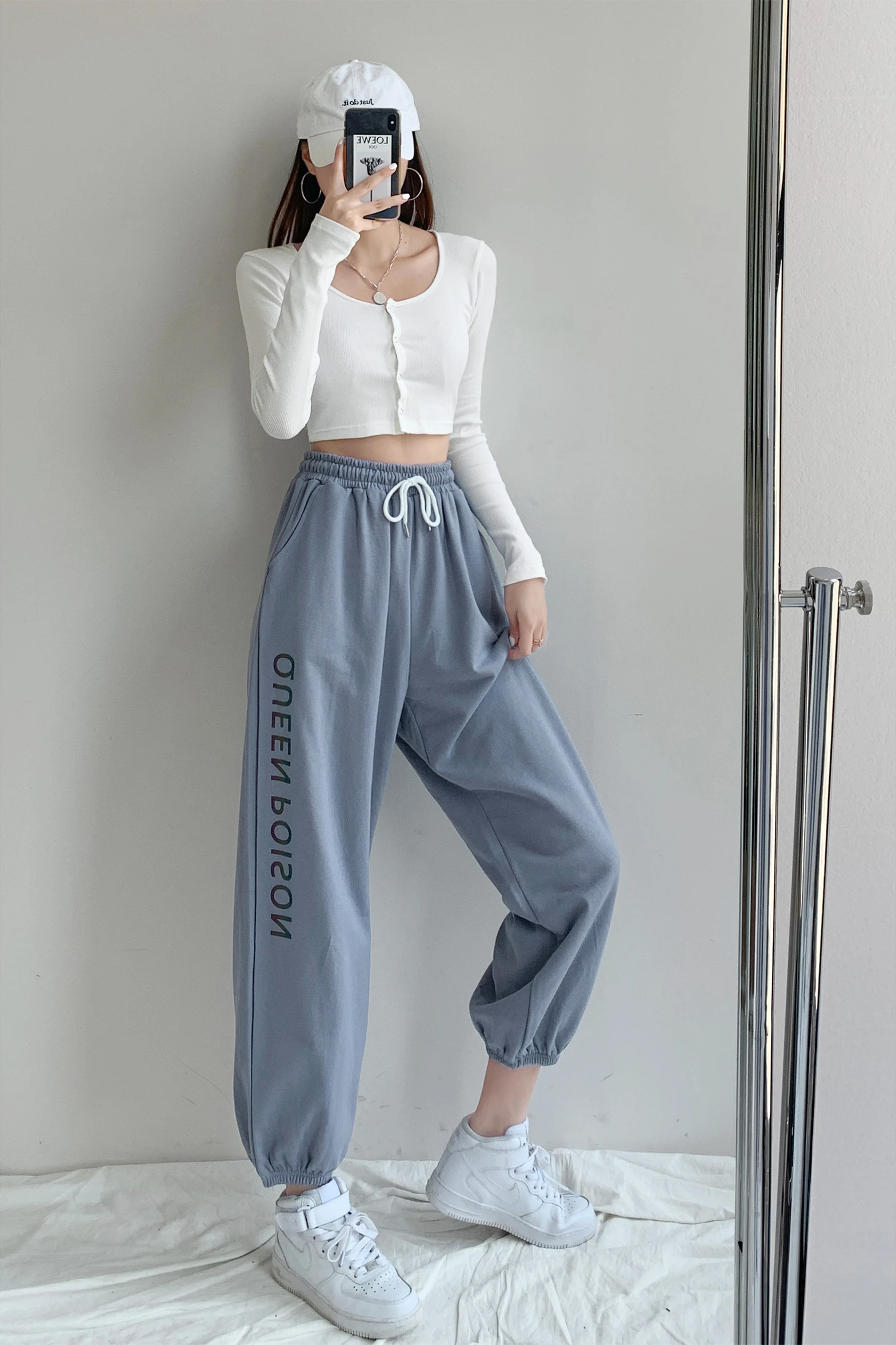 

Homemade spice girl style letter sports pants women's spring and autumn loose casual Leggings