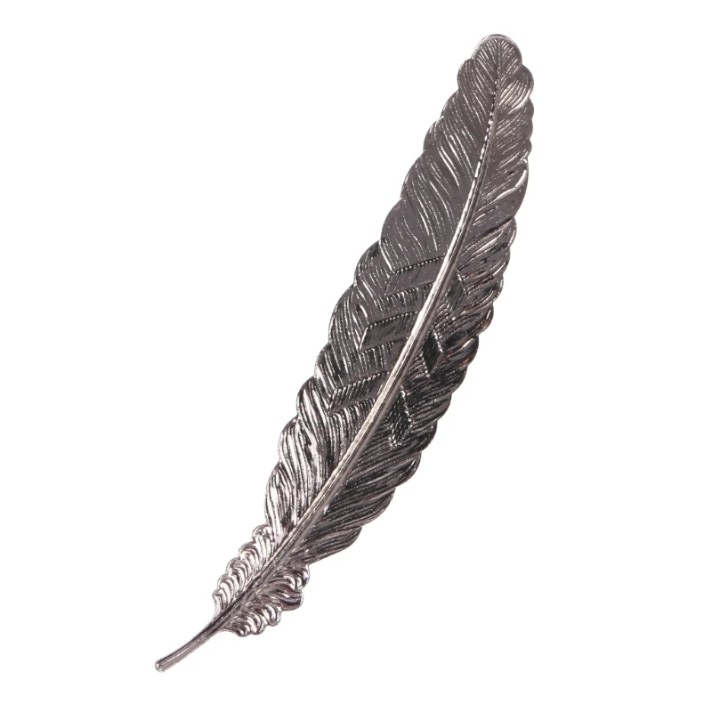 

Creative Retro Feather Shaped Metal Bookmark Page Marker For Books Office School D08A