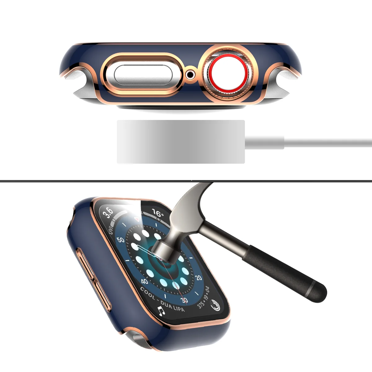 Чехол для часов чехол Apple Watch серии SE 6 5 4 40 мм 44 бампер + экрана из закаленного