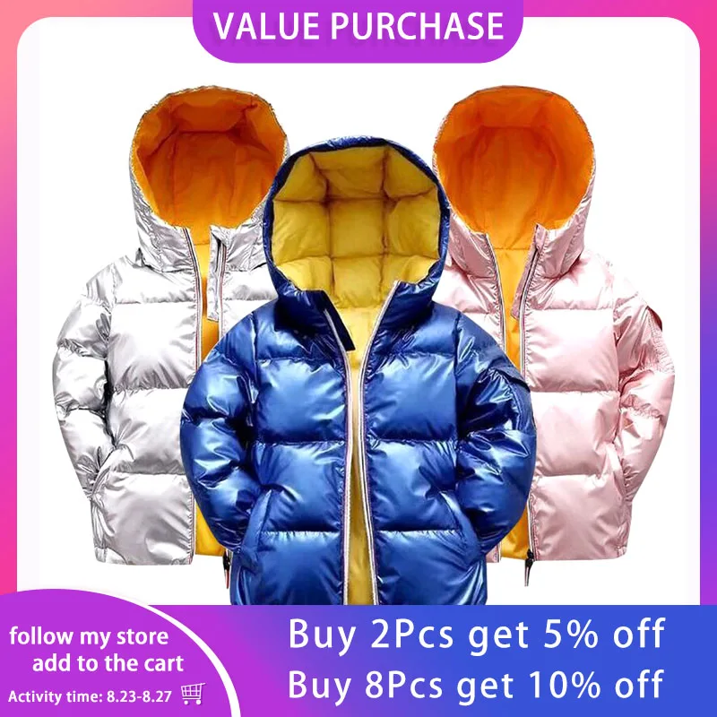 Модное пальто для мальчиков зимняя куртка детское пуховое хлопковое