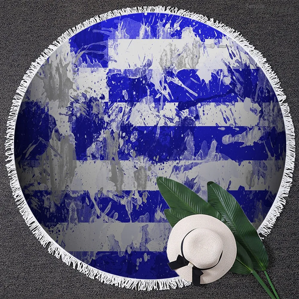 Круглое пляжное 3d полотенце с национальным флагом принтом американского флага и