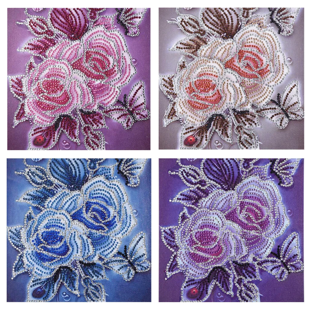 Алмазная живопись особой формы розовая роза цветок Современный узор сделай сам 5D