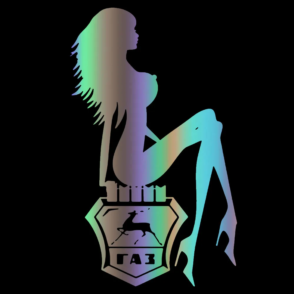 

Classic Design Gas sexy girl funny car sticker vinyl decal silver/black for auto car stickers stylingAuto Sunscreenkk23*14cm