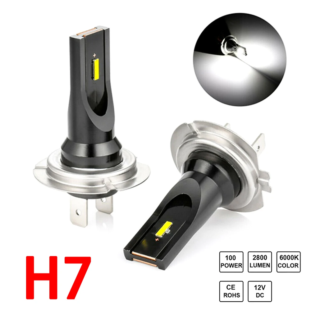 

2Pcs CREE H7 LED Fog Light Conversion Kit Bulb High Power 6000K 100W Headlight Car Lamp IP65 Waterproof Xenon White Light