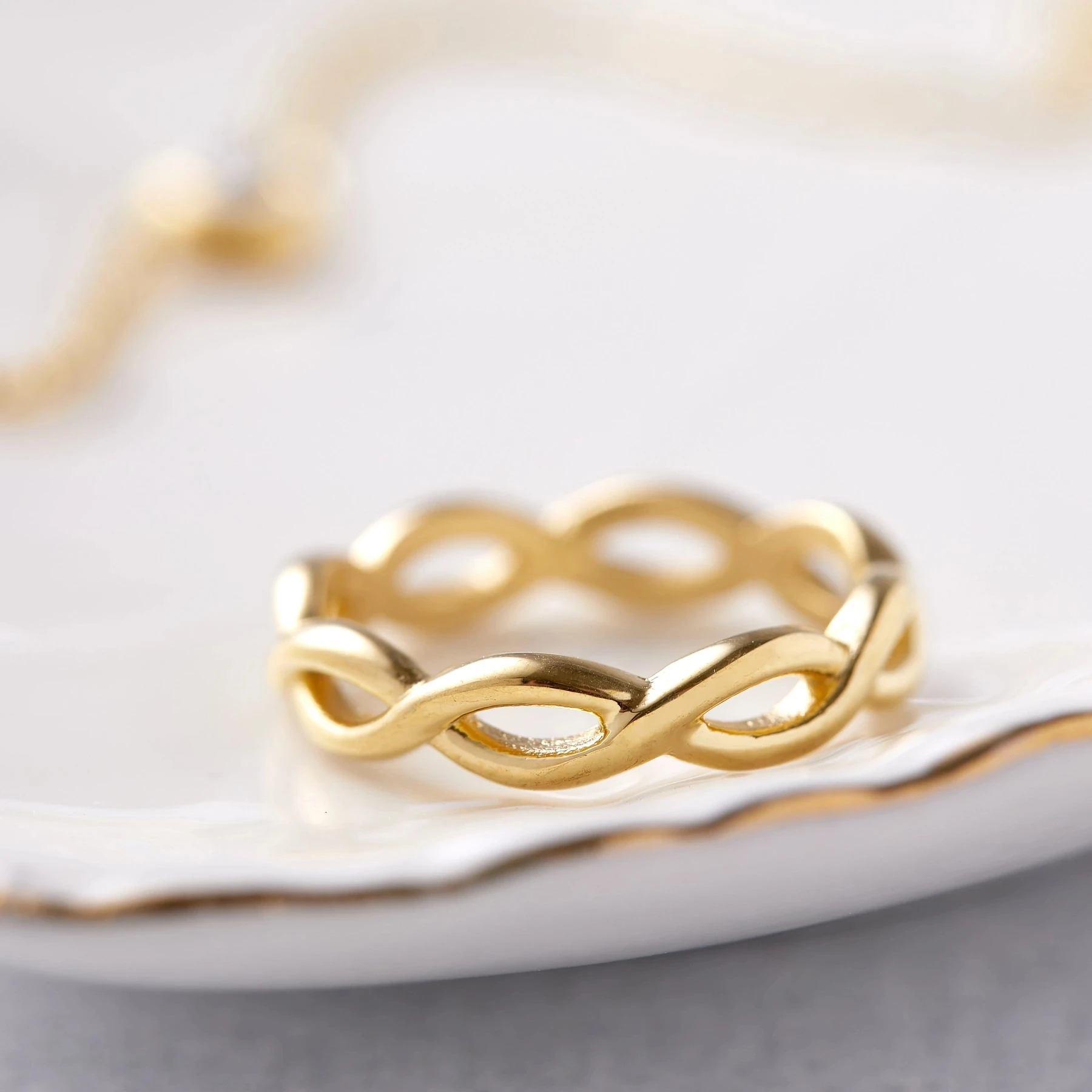 Infinity Ring For Women Girls Stainless Steel Simple Design Classic Ring Gold Color Finger Fashion Jewelry