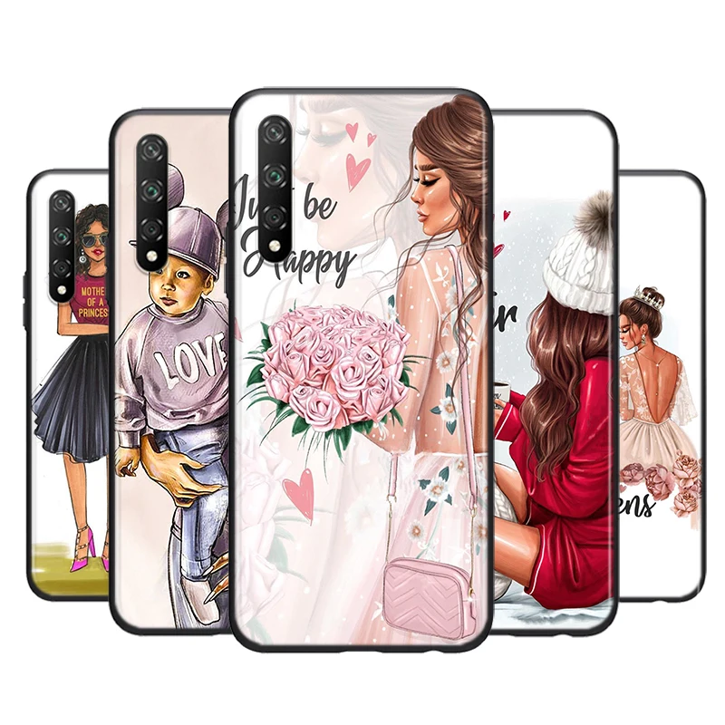 

Silicone Cover Hot Baby Mom Girls For Huawei Y9S Y6S Y8S Y8P Y9A Y7A Y7P Y5P Y7 Y6 Y5 Pro Prime 2019 2018 Phone Case