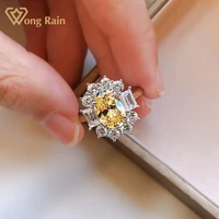 wong rain 925 sterling silver oval cut citrine gemstone wedding engagement vintage ring for women gift fine jewelry wholesale