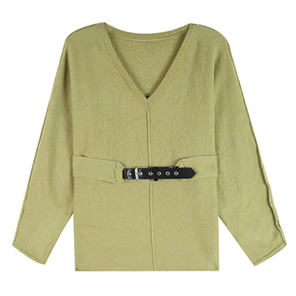 

Knitted Sweater Women Solid Women Clothing Long Sleeve V neck Top Casual Autumn Pullovers Female Top Loose Sweaters