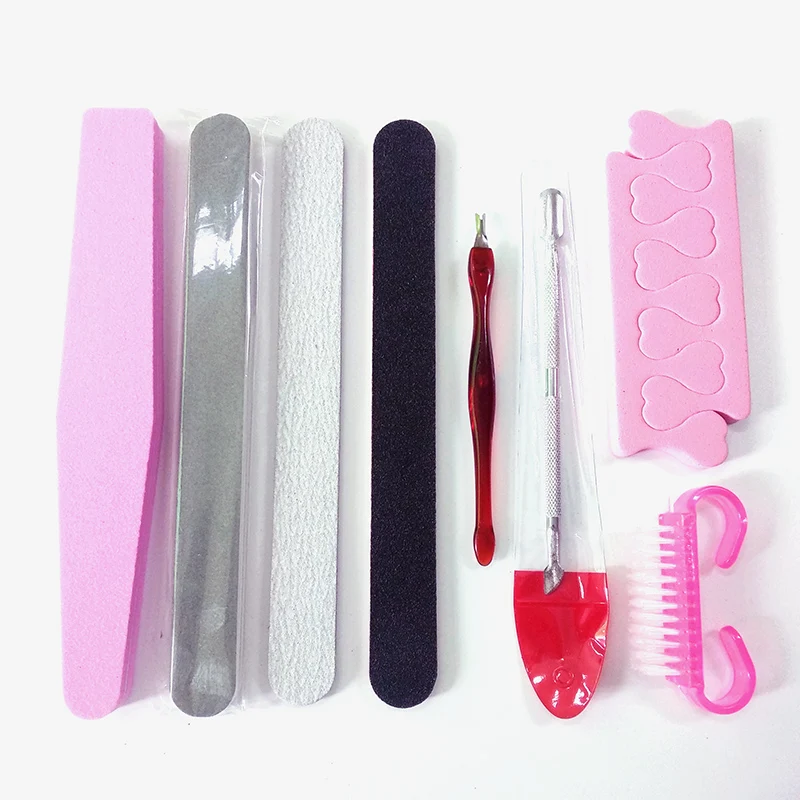 9 шт. маникюрный набор для ногтей Многофункциональный Набор случайный цвет