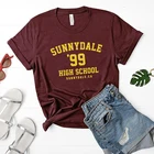 Sunnydale 99, женские футболки для школьников старшей школы, летняя модная футболка с графическим рисунком, черная Хлопковая женская одежда, Прямая поставка, топы