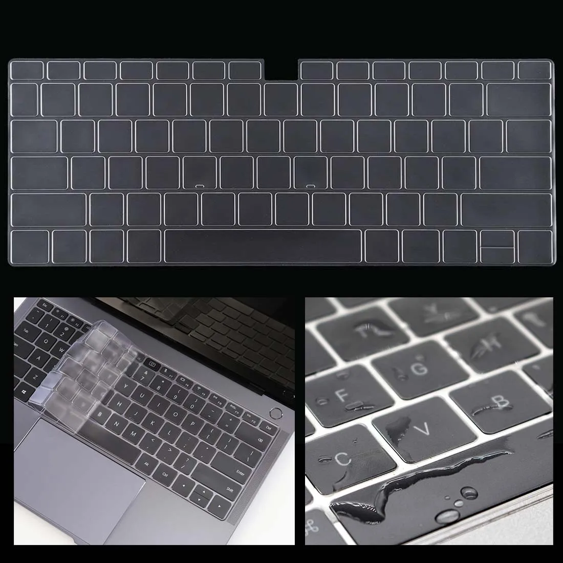 Прозрачный силиконовый чехол для Huawei MateBook 14/D14/D15/X 2020/X Pro 13 9/Honor MagicBook 14/15 клавиатуры