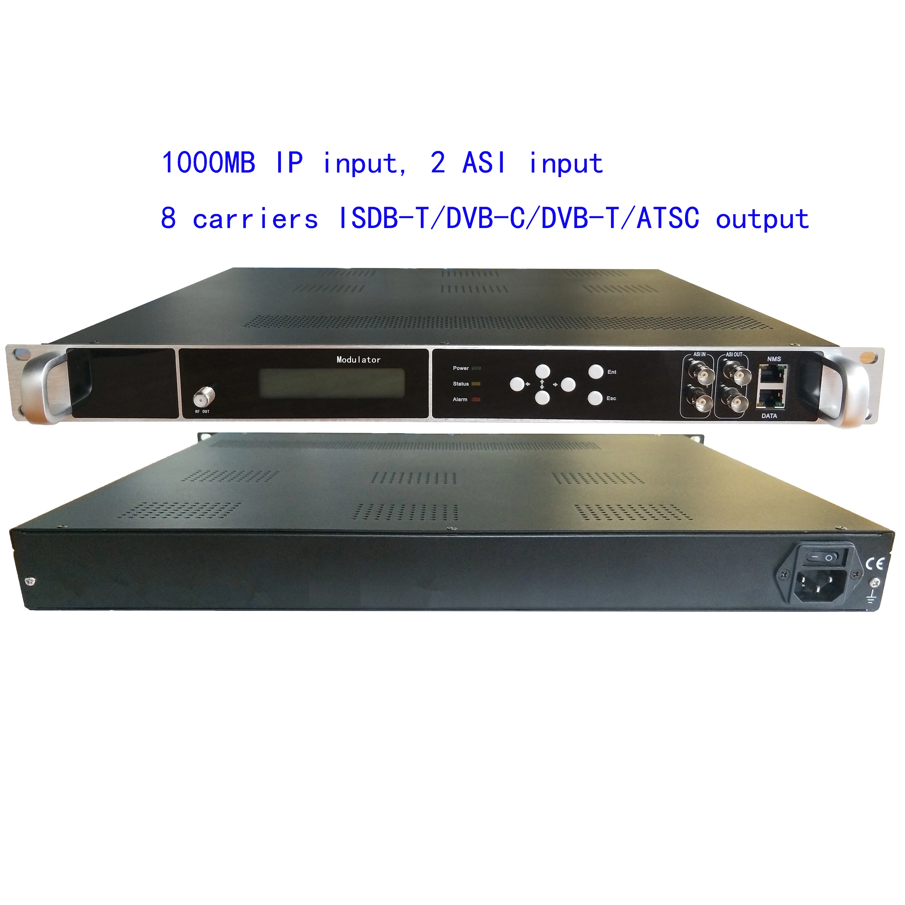 8 несущих ISDB T цифровой модулятор giga IP к catv |Теле- и радиовещательное оборудование|