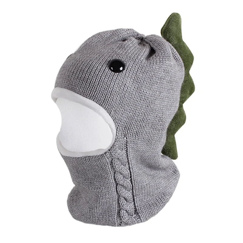 

Kids Baby Winter Knit Balaclava Beanie Hat Cartoon Dinosaur Earflap Hood Scarf