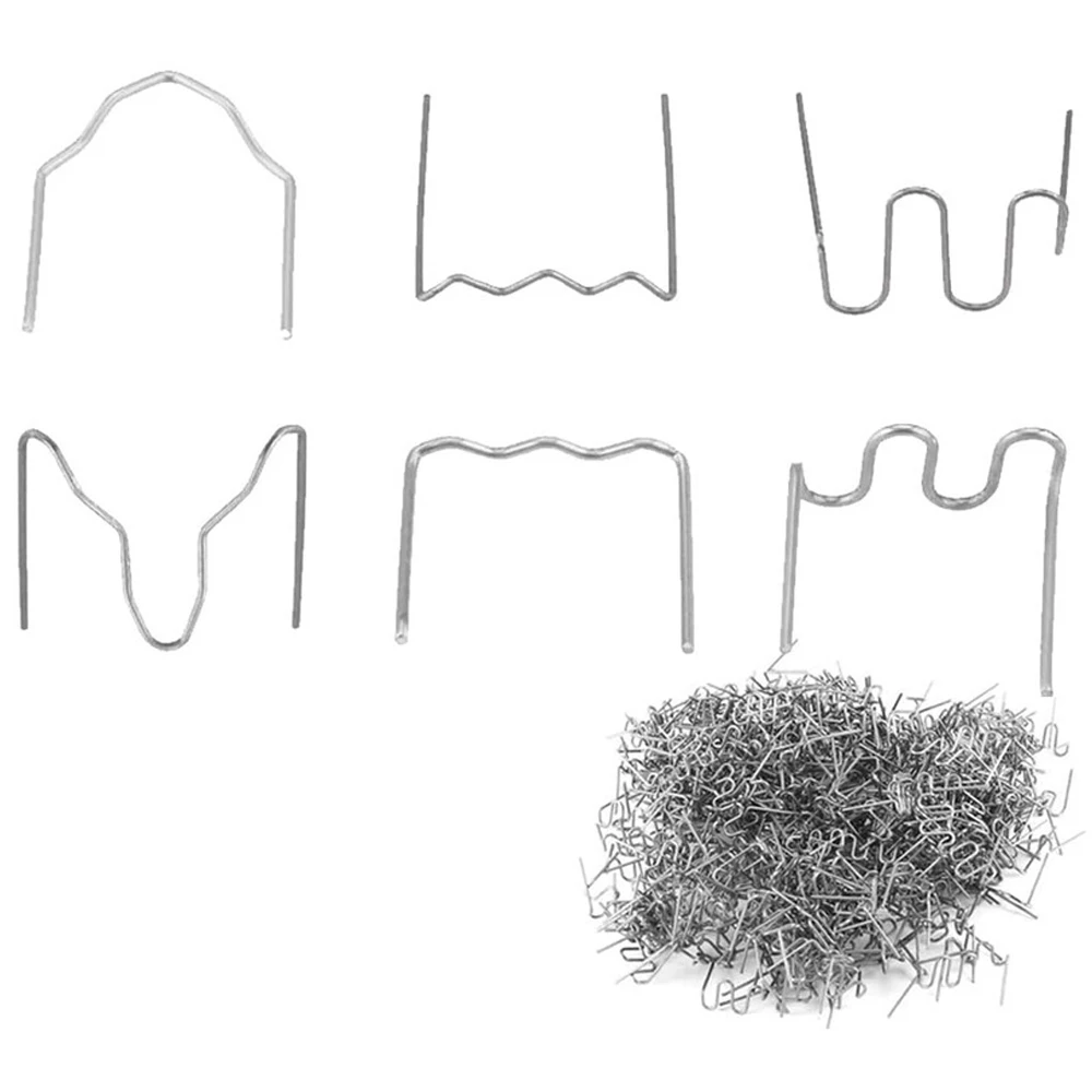 

500 шт. популярный степлер пластиковые стандартные предварительно вырезанные волнистые скобы ремонт бампера 0,8 мм волнистые скобы из нержав...