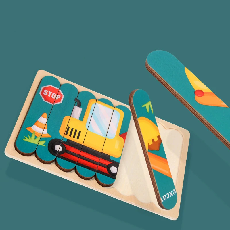 Интеллектуальные детские игрушки деревянные 3D головоломки Tangram для детей