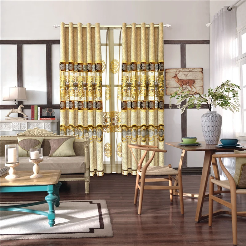 Шторы с вышивкой из китайской шенили тканевые занавески цветами благородные