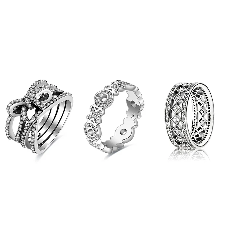 Бантом серебряный Цвет кольцо детские колготки Xo полностью сверкающий Micro Pave CZ