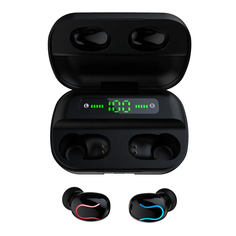 

Bluetooth 5.0 Headset Wireless Headphone HIFI Sound Hands-free Earplugs Stereo Digital Display Three Low-latency Gaming Earphone
