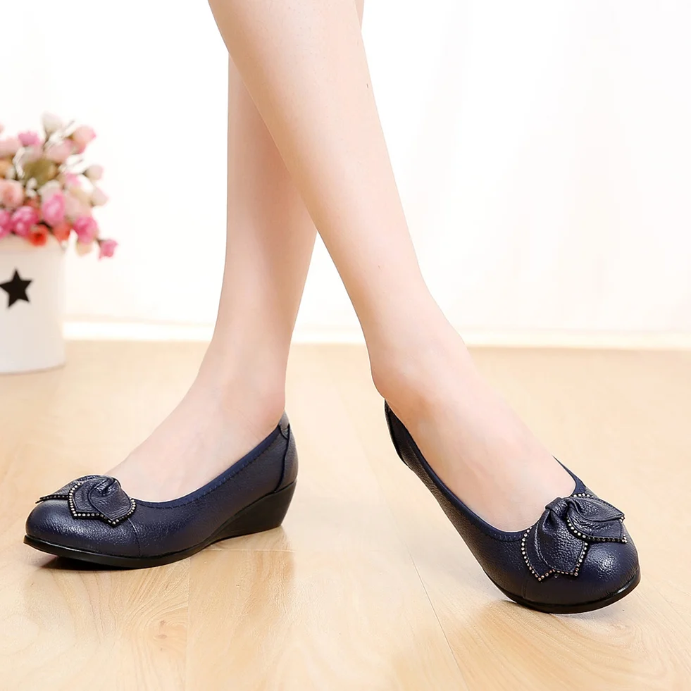 Женские туфли лодочки на платформе PEIPAH натуральная кожа высокий каблук