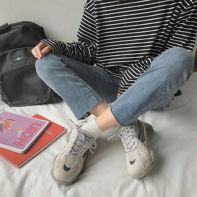 2020 Весенняя модная увеличенная белая старая обувь женская простая маленькая