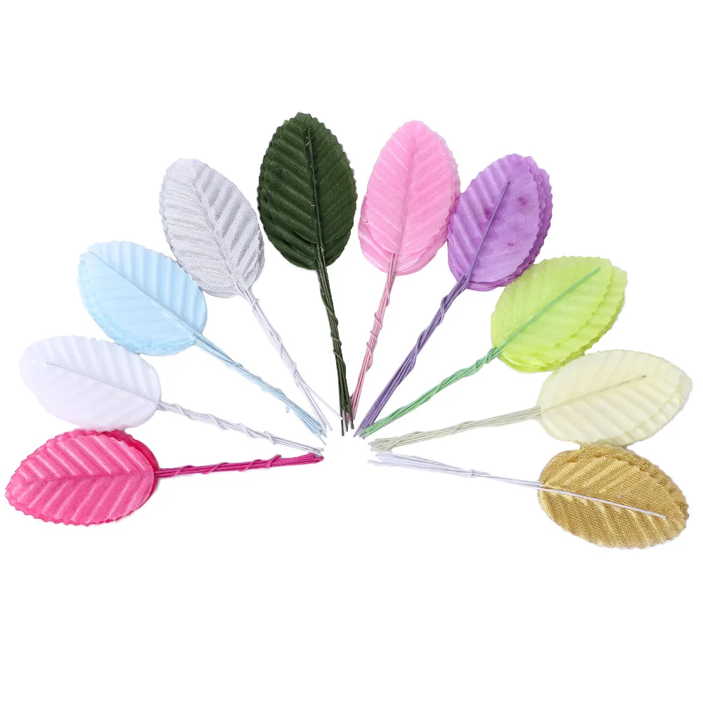 30 шт. мини нейлоновые шелковые листья в форме листа искусственные цветы для
