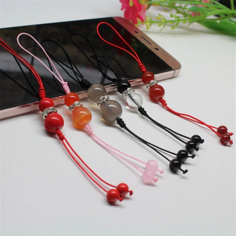

Original DIY crystal agate gourd mobile phone pendant natural small gourd mobile phone pendant phone jewelry cute phone chain