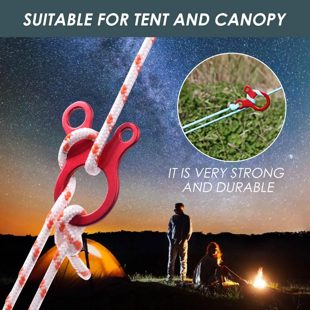 

10Pcs Adjustable Tent Fastener Rope Buckle Cord Stopper Guy Line Tensioner Fast Knot Aluminum Alloy Outdoor Camping Hiking